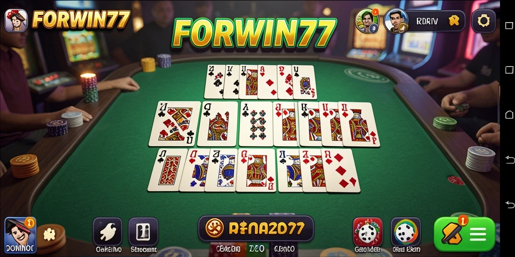 Screenshot gameplay Domino di FORWIN77 yang menarik dan seru.