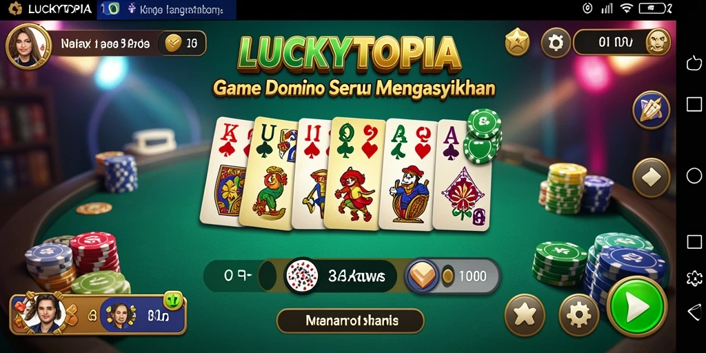 Tampilan gameplay menarik LUCKYTOPIA dengan grafis domino.