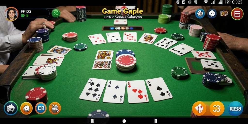 Screenshot utama gameplay Gaple yang mendebarkan.